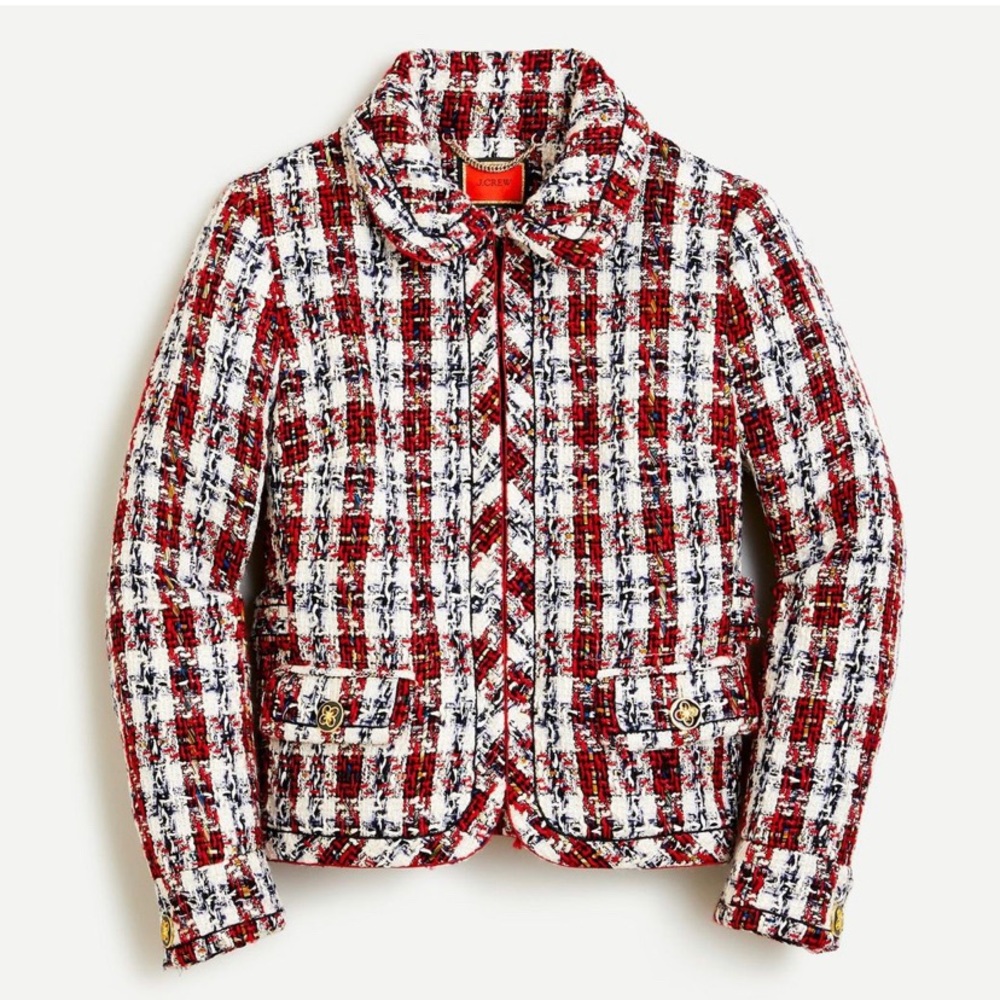 JCREW Collared Lady Jacket In Painterly Tweed